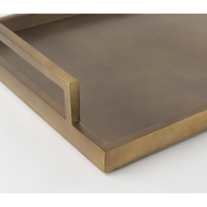 Shay Tray by Mercana in gold. Made from metal in a modern style.