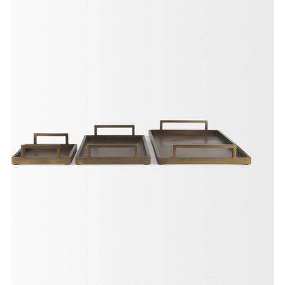 Shay Tray by Mercana in gold. Made from metal in a modern style.