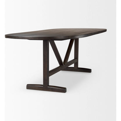 Viktor Dining Table by Mercana in light brown. Made from solid wood in a transitional style.