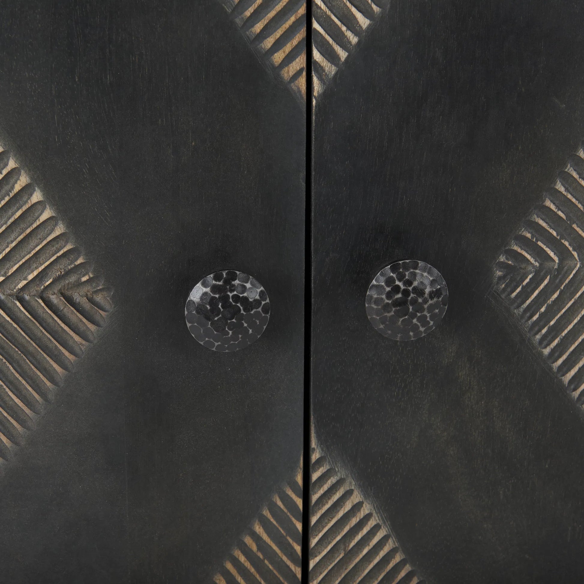 Hogarth Accent Cabinet by Mercana in dark brown. Made from iron, solid wood in a modern style.