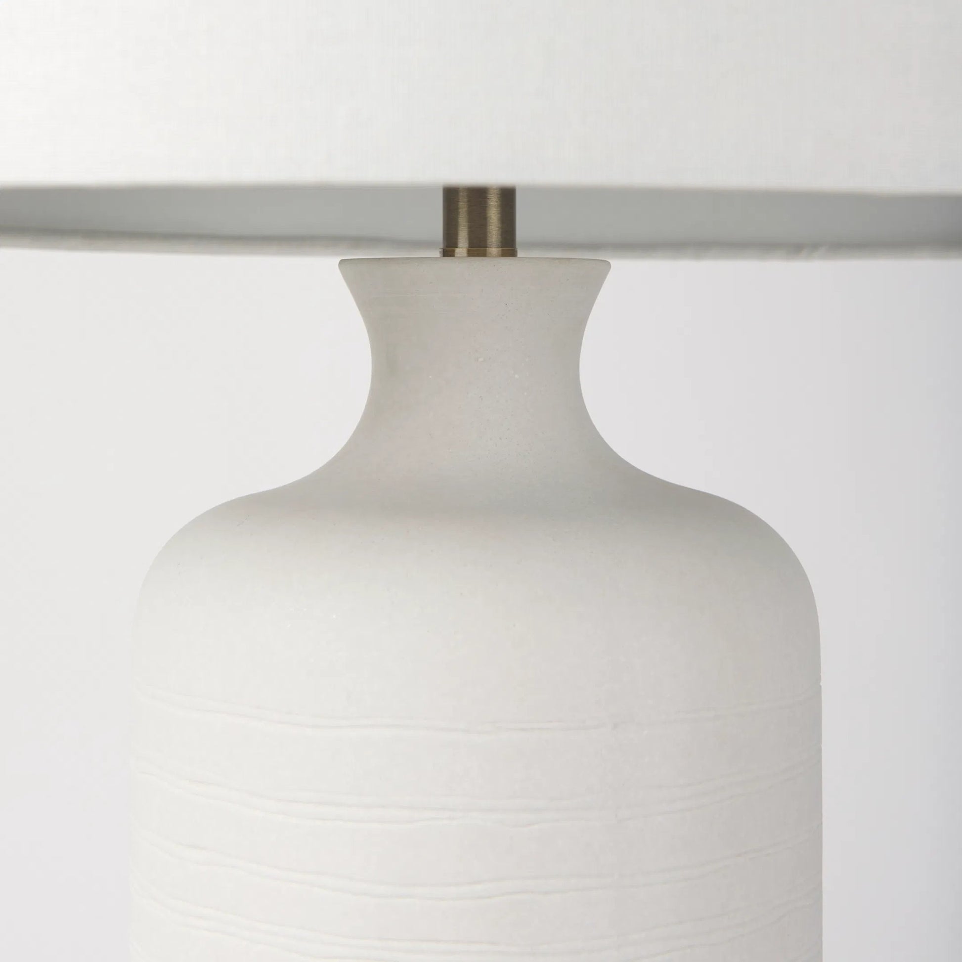 Melanie Table Lamp by Mercana in white. Made from ceramic in a modern style.