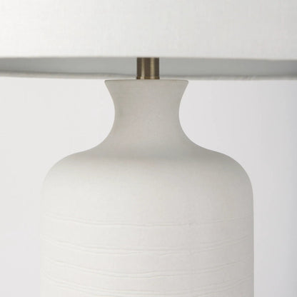 Melanie Table Lamp by Mercana in white. Made from ceramic in a modern style.