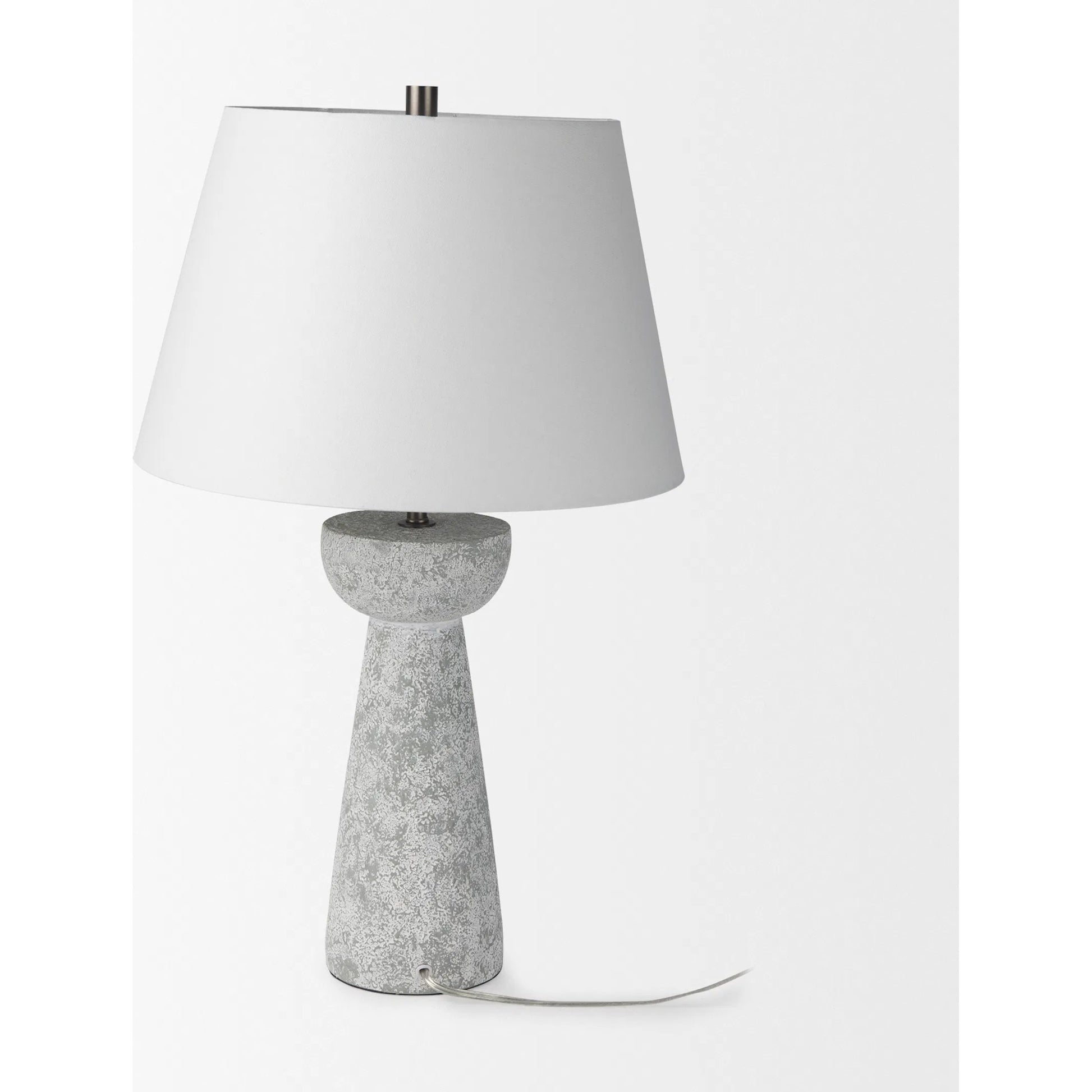 Julia Table Lamp by Mercana in gray. Made from concrete in a modern style.