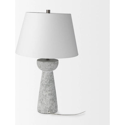 Julia Table Lamp by Mercana in gray. Made from concrete in a modern style.