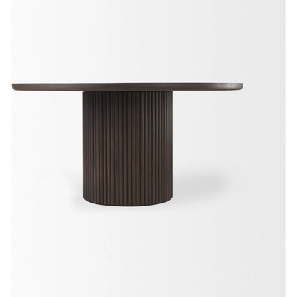 Terra Round Dining Table by Mercana. Made from solid wood in a traditional style.