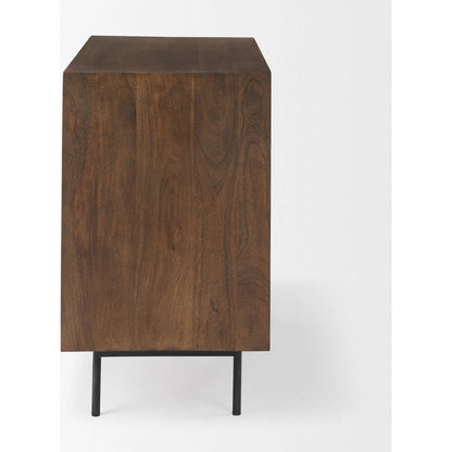 Grace Accent Cabinet by Mercana in brown. Made from solid wood in a modern style.