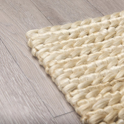 Milo Rug by Mercana in beige. Made from fabric in a unique style.