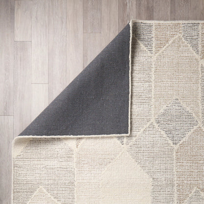Kolt Neutral Geometric Patterned Area Rug by Mercana in gray, white. Made from unique in a unique style.