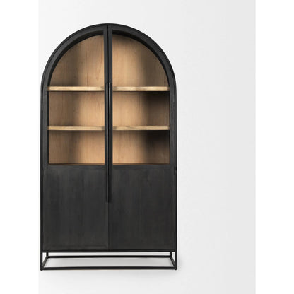 Sloan Large Curio Cabinet by Mercana in black. Made from solid wood in a unique style.