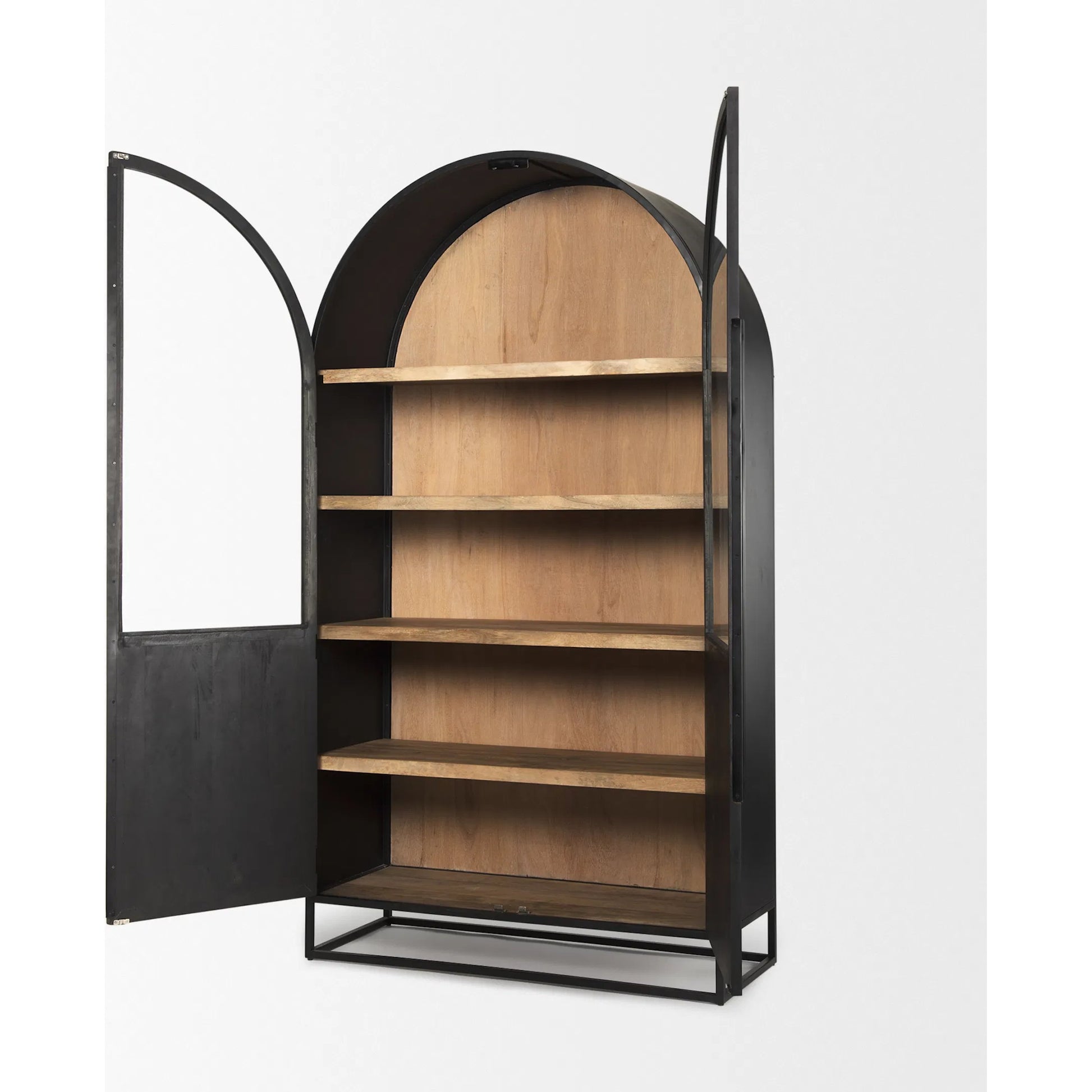 Sloan Large Curio Cabinet by Mercana in black. Made from solid wood in a unique style.