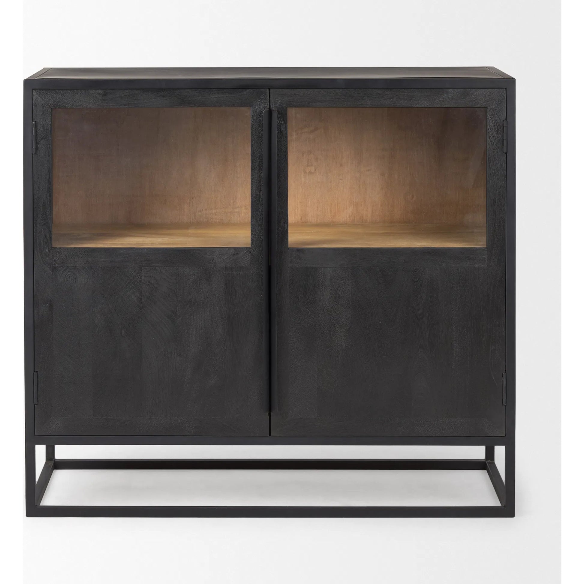 Sloan Accent Cabinet by Mercana in black. Made from solid wood in a unique style.