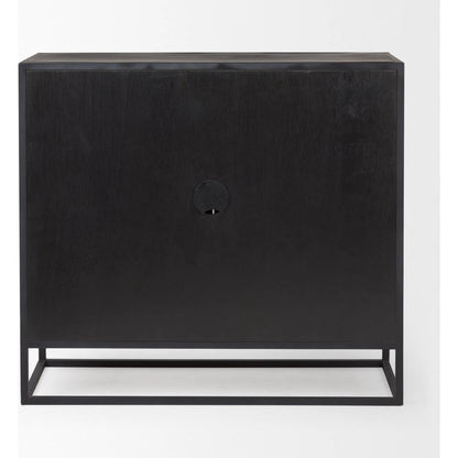 Sloan Accent Cabinet by Mercana in black. Made from solid wood in a unique style.