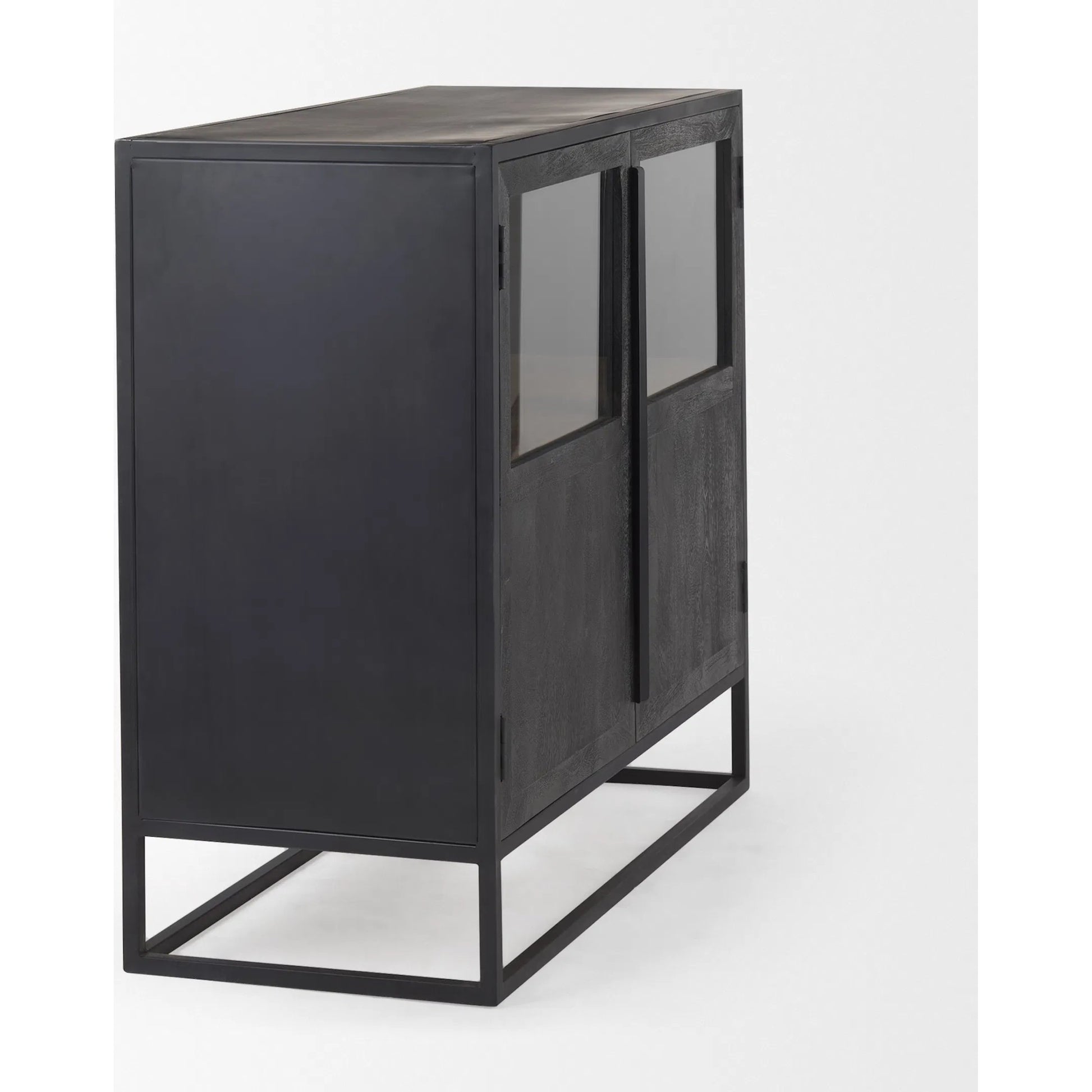 Sloan Accent Cabinet by Mercana in black. Made from solid wood in a unique style.