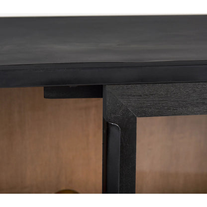 Sloan Accent Cabinet by Mercana in black. Made from solid wood in a unique style.
