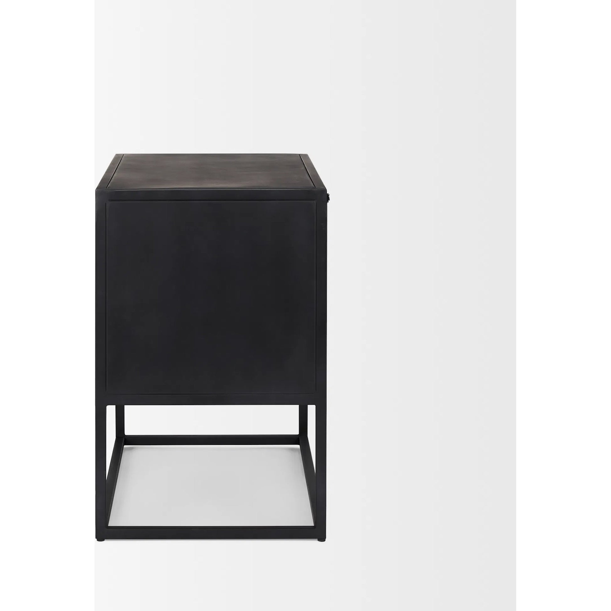 Sloan Side Table by Mercana in black. Made from metal in a unique style.