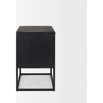 Sloan Side Table by Mercana in black. Made from metal in a unique style.