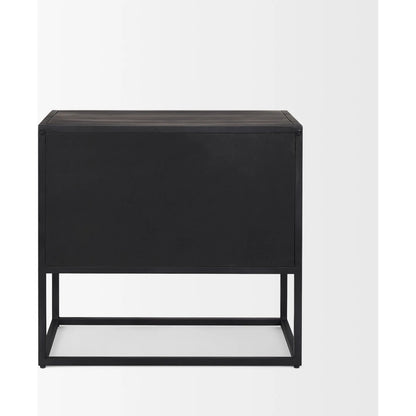 Sloan Side Table by Mercana in black. Made from metal in a unique style.