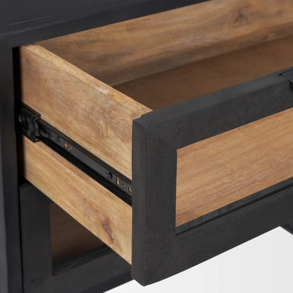 Sloan Side Table by Mercana in black. Made from metal in a unique style.