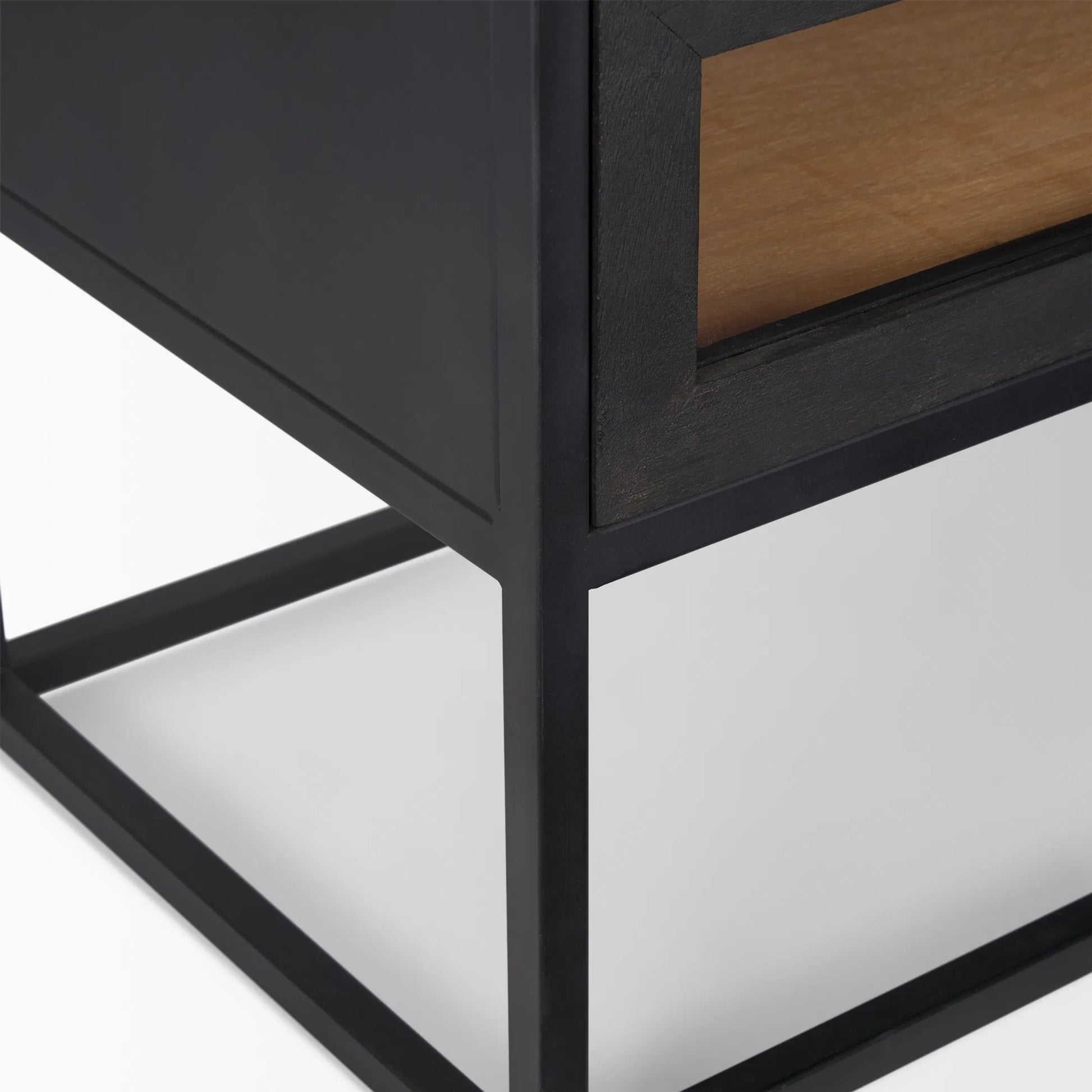 Sloan Side Table by Mercana in black. Made from metal in a unique style.