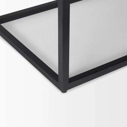 Sloan Side Table by Mercana in black. Made from metal in a unique style.