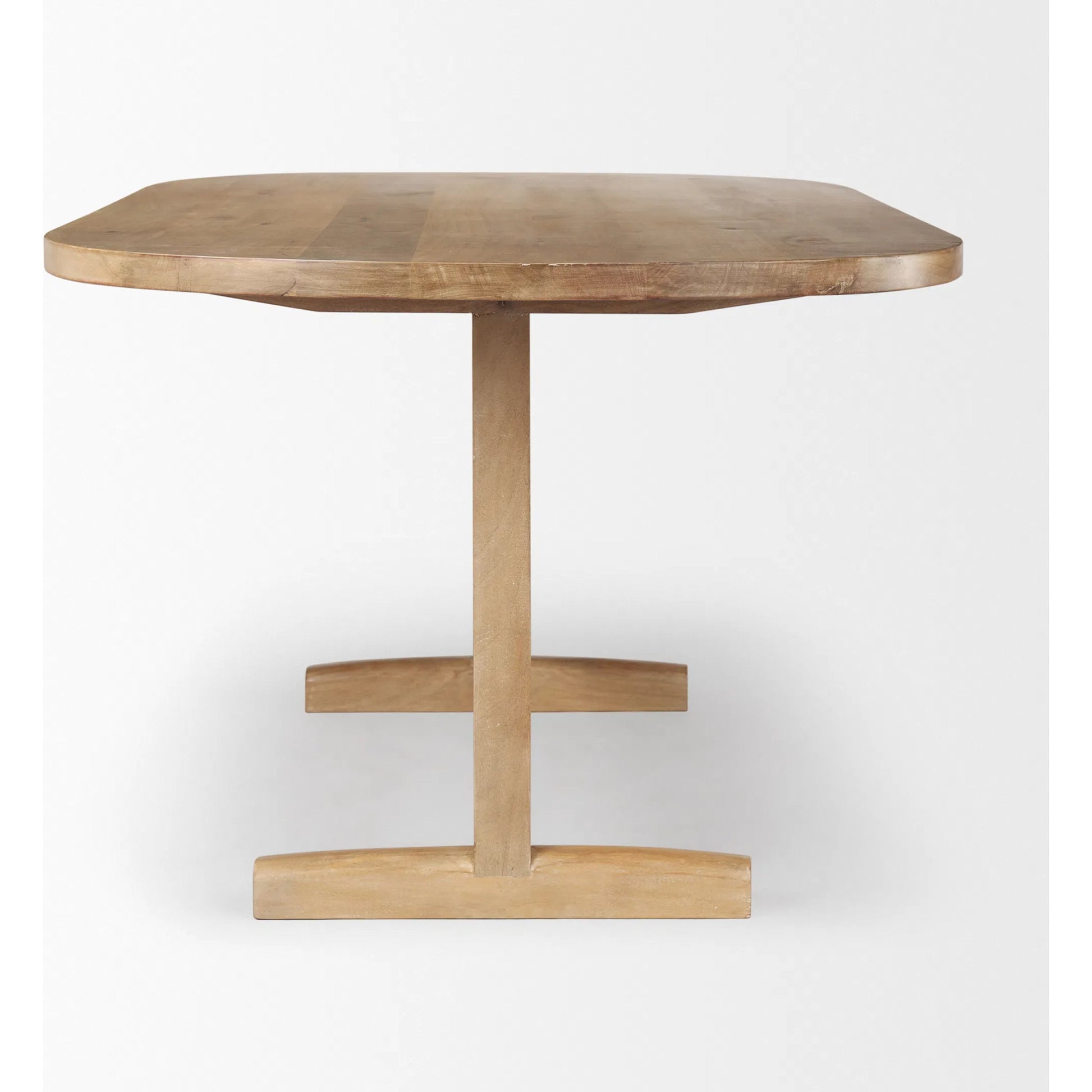 Viktor Dining Table by Mercana in light brown. Made from solid wood in a transitional style.