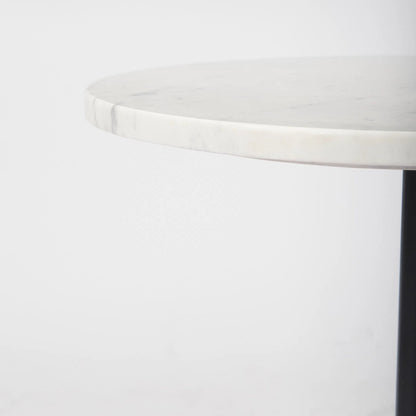 Maxwell Side Table by Mercana in white. Made from stone in a unique style.