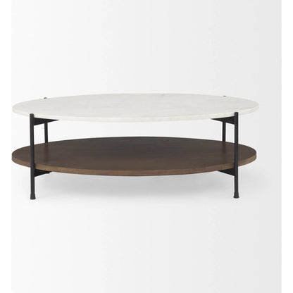 Larkin Oval Coffee Table by Mercana. Made from solid wood in a transitional style.