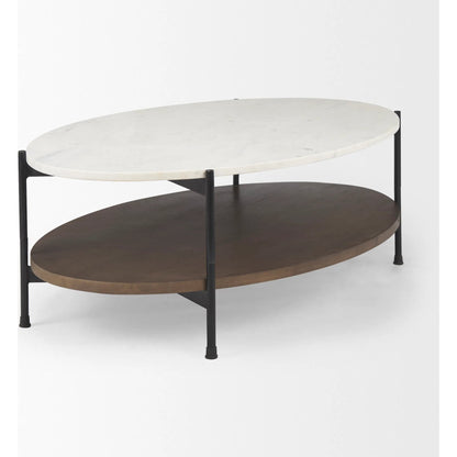 Larkin Oval Coffee Table by Mercana. Made from solid wood in a transitional style.