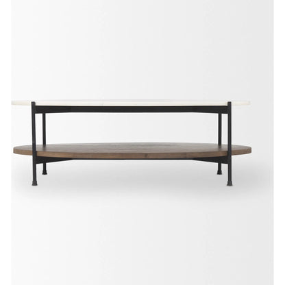 Larkin Oval Coffee Table by Mercana. Made from solid wood in a transitional style.