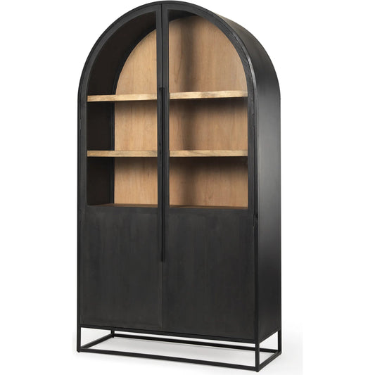 001 SI-2369854 | Primary Silo | Sloan Large Curio Cabinet by Mercana in black. Made from solid wood in a unique style.