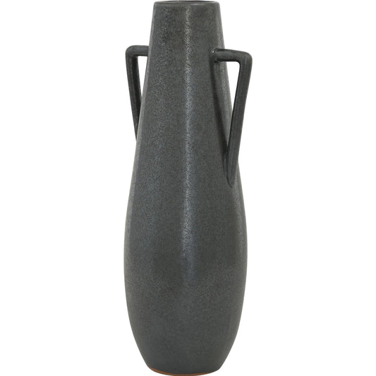 Kora Double Ear Vase by Mercana in gray. Made from ceramic in a unique style.