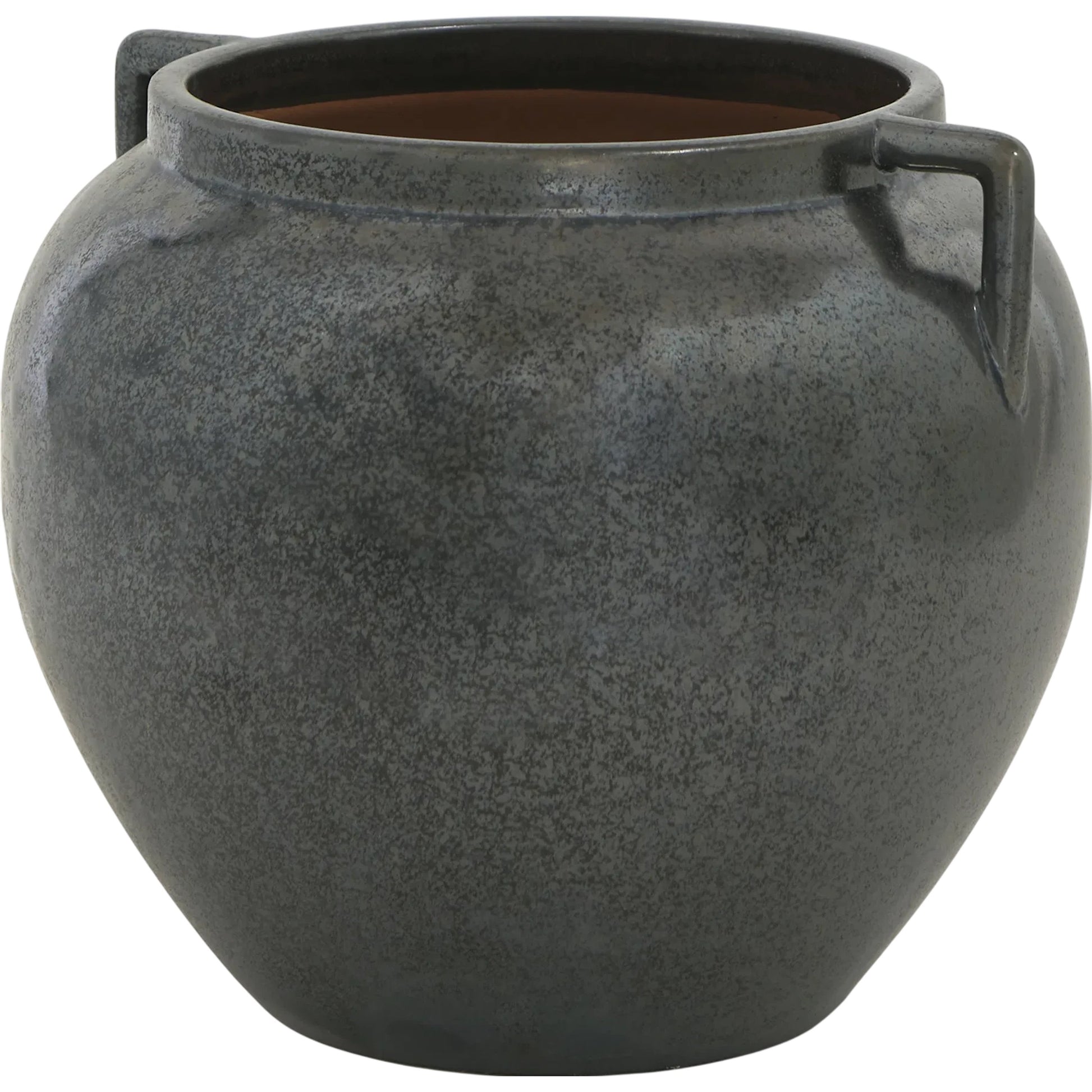 Kora Double Ear Vase by Mercana in gray. Made from ceramic in a modern style.