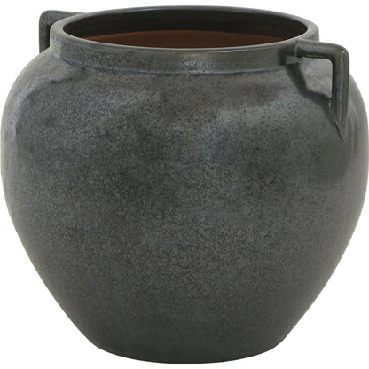 Kora Double Ear Vase by Mercana in gray. Made from ceramic in a modern style.