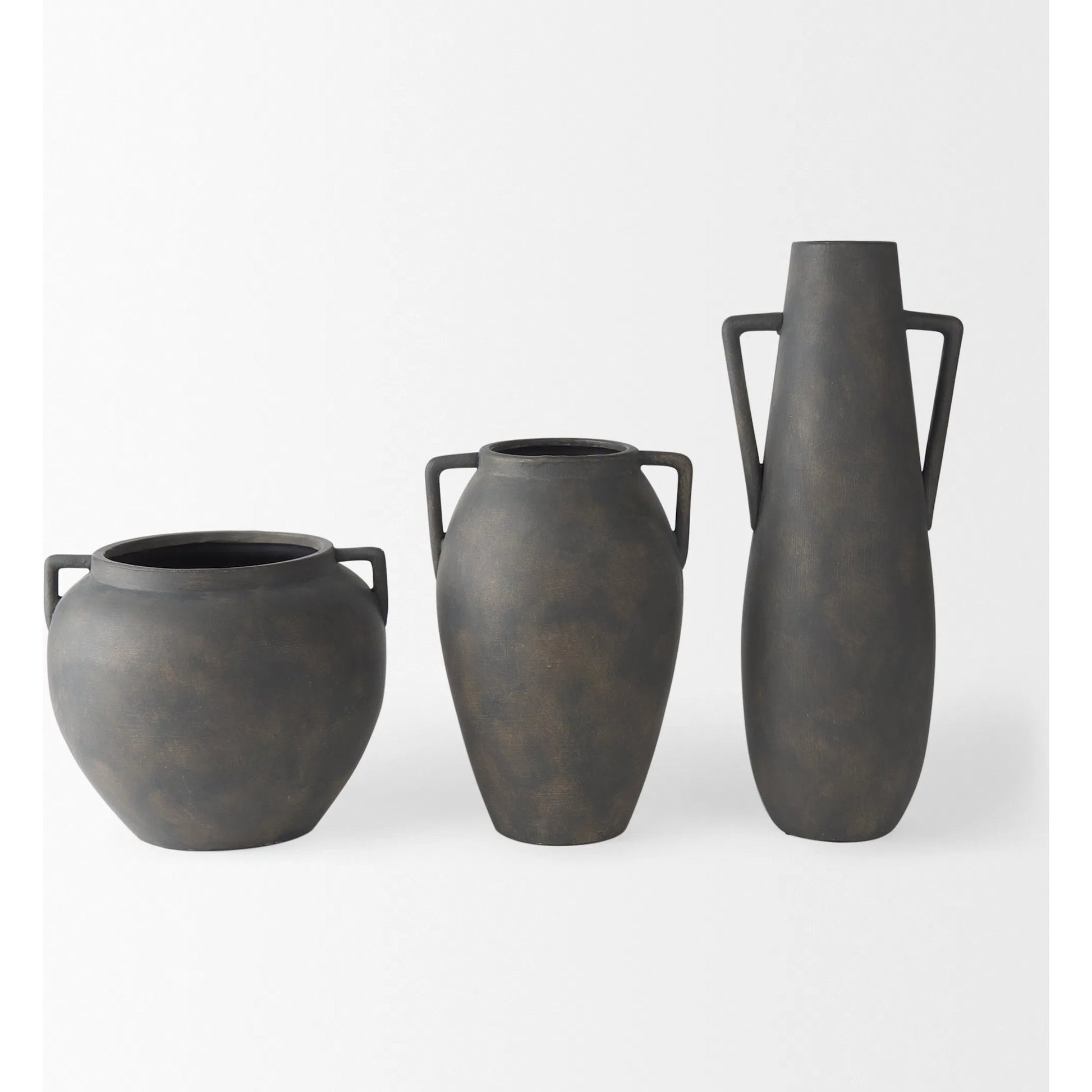 Kilian Vase by Mercana in brown, gray. Made from ceramic in a unique style.
