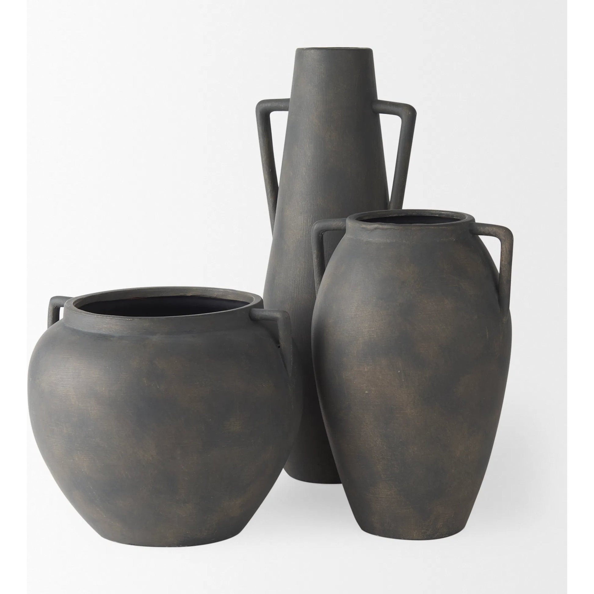 Kilian Vase by Mercana in brown, gray. Made from ceramic in a unique style.