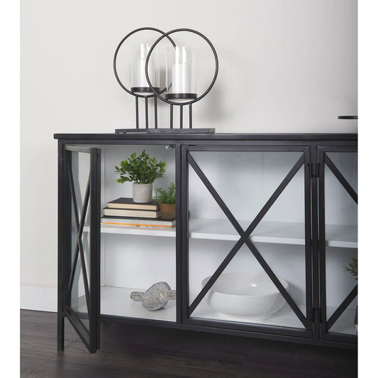 Aurelia Sideboard by Mercana in black, white. Made from metal in a modern style.
