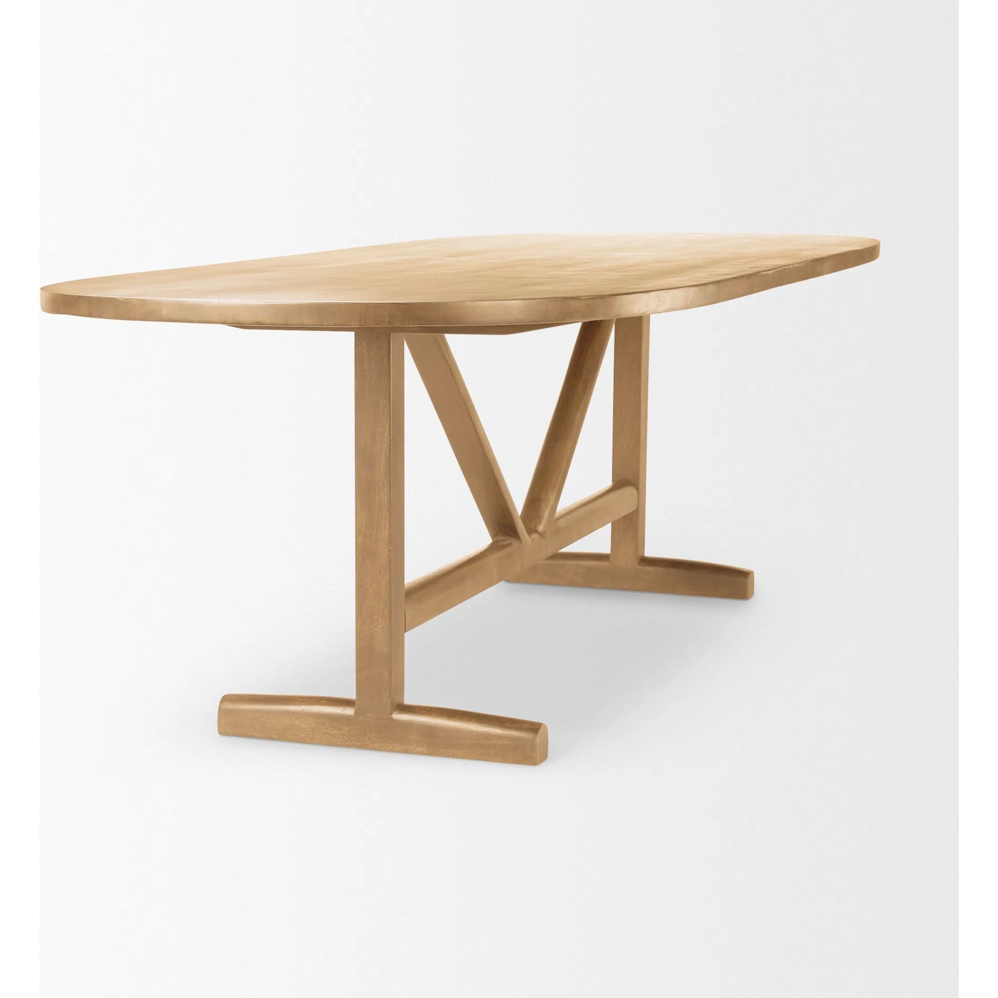 Viktor Dining Table by Mercana in light brown. Made from solid wood in a transitional style.