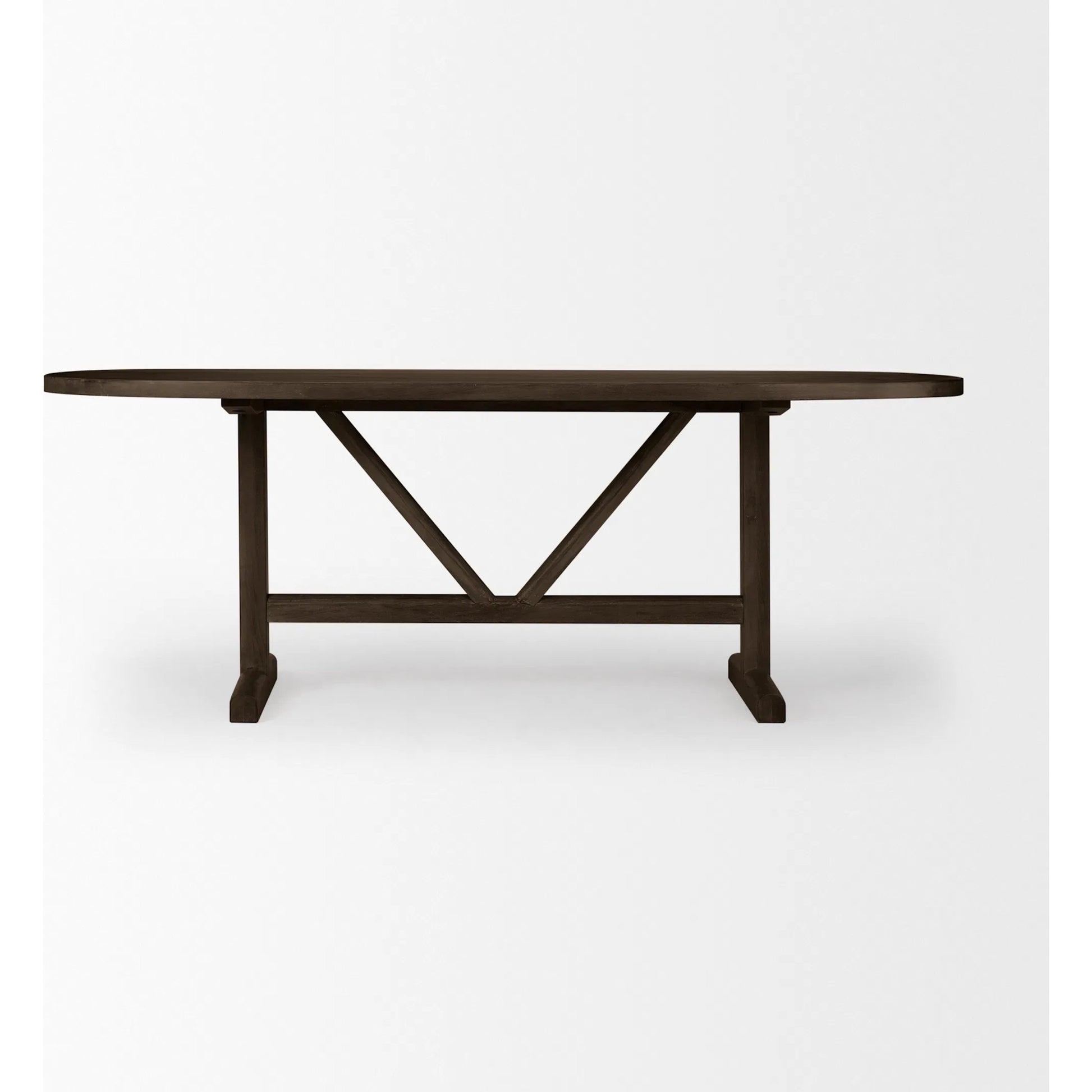 Viktor Dining Table by Mercana in light brown. Made from solid wood in a transitional style.