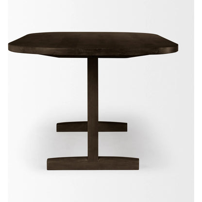 Viktor Dining Table by Mercana in light brown. Made from solid wood in a transitional style.