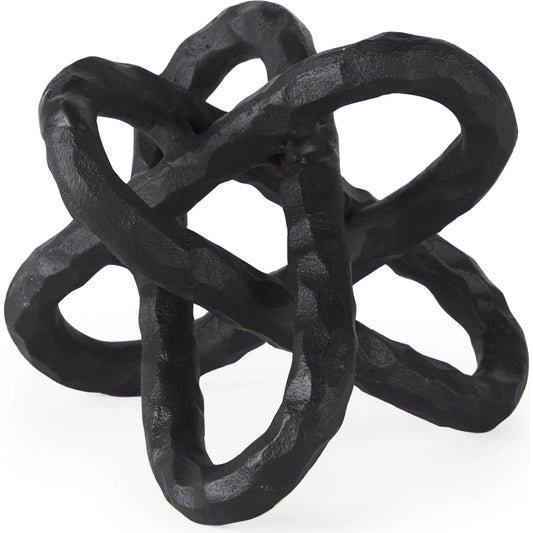 Wilhelm I Link Decor Object by Mercana in matte black. Made from metal in a modern style.