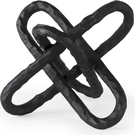 Wilhelm I Link Decor Object by Mercana in matte black. Made from metal in a modern style.