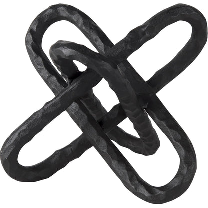 Wilhelm I Link Decor Object by Mercana in matte black. Made from metal in a modern style.