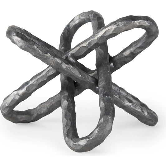 Wilhelm I Link Decor Object by Mercana in satin silver. Made from metal in a modern style.