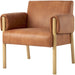 Ashton Faux Leather Accent Chair by Mercana. Made from fabric in a traditional style.