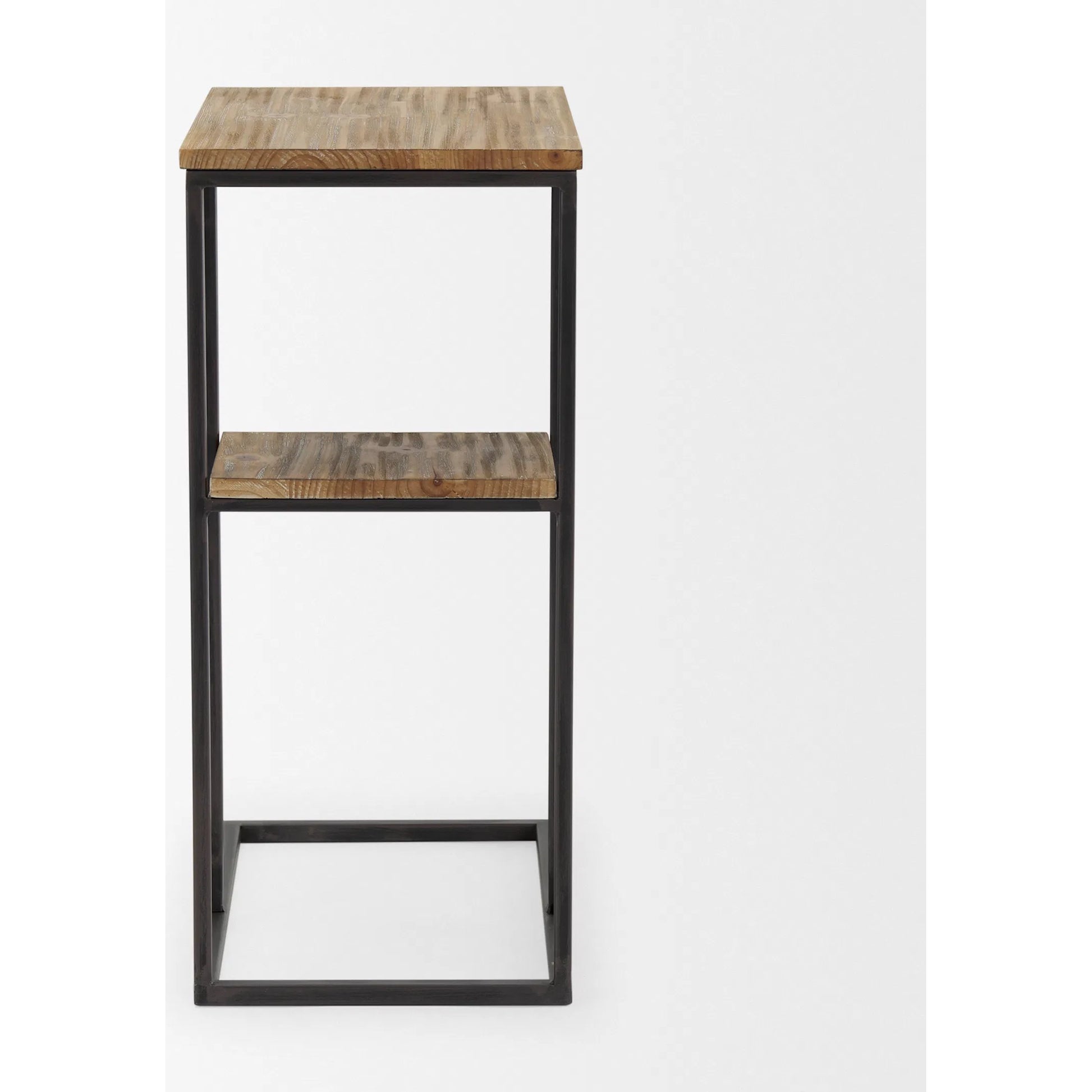 Ronin Accent Table by Mercana in brown. Made from solid wood in a transitional style.