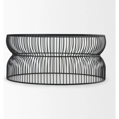Shani Coffee Table by Mercana in black. Made from metal in a unique style.