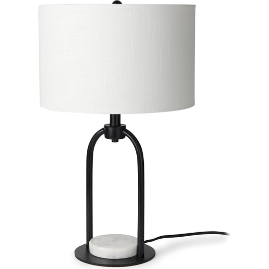 Sarah Table Lamp by Mercana in black, white. Made from metal in a transitional style.