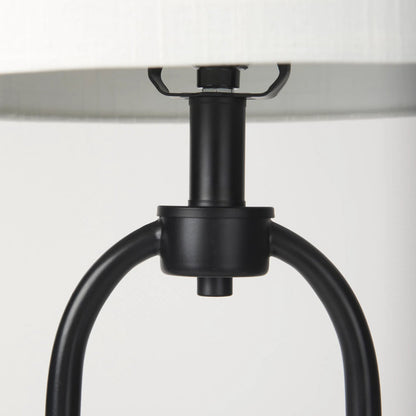 Sarah Table Lamp by Mercana in black, white. Made from metal in a transitional style.
