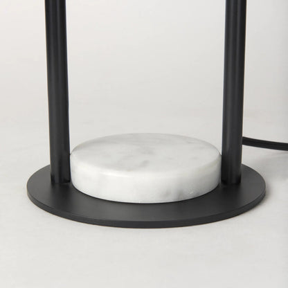 Sarah Table Lamp by Mercana in black, white. Made from metal in a transitional style.