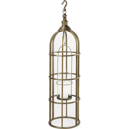 Gerson I Cage-Style Candle Holder Lantern by Mercana. Made from iron, brass in a modern style.